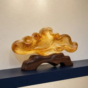Amber-toned sculptural home object